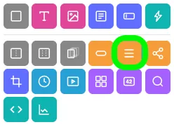 The Add Widgets panel with the Navbar Widget icon, three stacked horizontal lines, circled in green.
