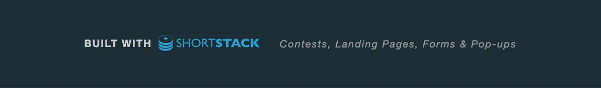 Desktop view of the branded footer without a call-to-action button: Built with ShortStack and the tagline only.